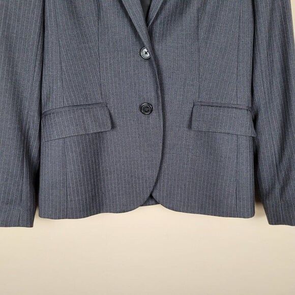 J. Crew Size 6 1035 Super 120's Wool Blazer Pinstripe Gray - Picture 5 of 12